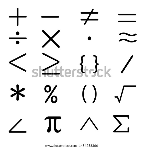 Math Icon Vector Set Mathematical Calculations Stock Vector (Royalty ...