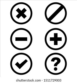 
Math icons collection. plus, minus. Set picture. Icons. Vector
