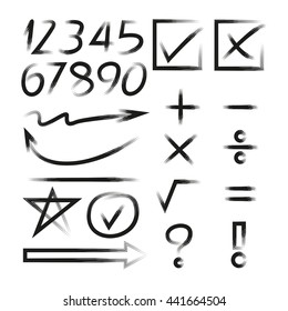 math icons, number, arrows