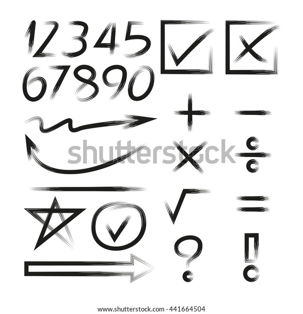 math icons, number,\
arrows