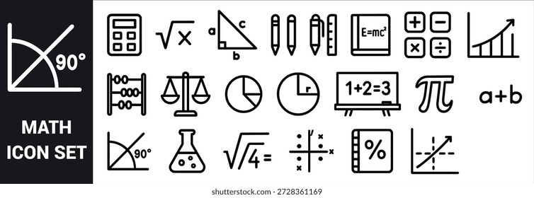Mathematische Symbole mit Rechner quadratische Wurzel Dreieck abacus Tortendiagramm und Grafiken Mathematik