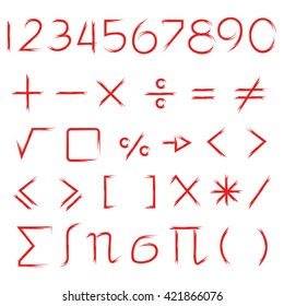 math icons, math symbols set