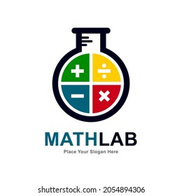 Math lab logo vector template. Suitable for math symbol and research and accounting