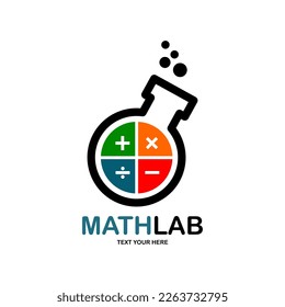 Math lab logo vector template. Suitable for math symbol and research and accounting