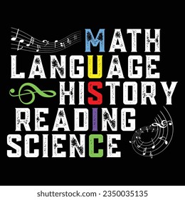 Math Language History Reading Science Music Teacher Gifts