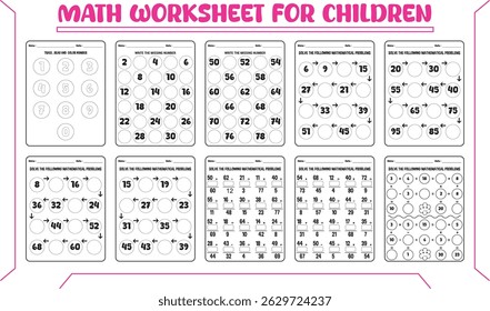 Math learn worksheet for children