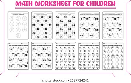Math learn worksheet for children