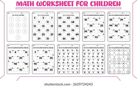 Math learn worksheet for children