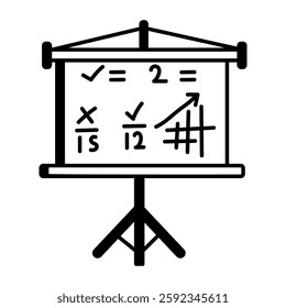 Math lecture icon in doodle style 
