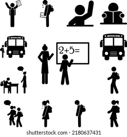 math lesson icon in a collection with other items