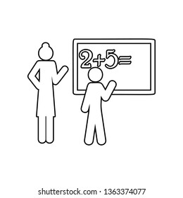 math lesson icon. Element of back to school for mobile concept and web apps icon. Outline, thin line icon for website design and development, app development