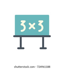 Math lesson icon vector. Math lesson flat style design