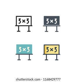 math lesson icons vector with four different styles