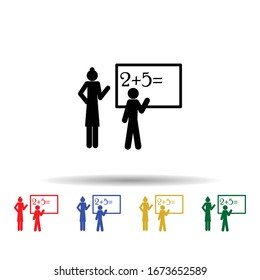 Math lesson multi color icon. Simple glyph, flat vector of back to school icons for ui and ux, website or mobile application