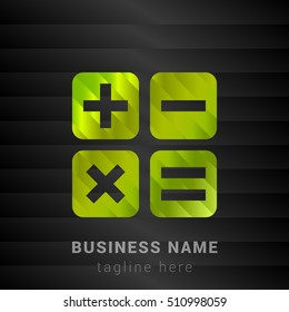 Math Lime Green and Black silk fashion premium icon / Logo