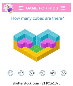 Math logic game. Attention tasks for children. Kids activity sheet. 