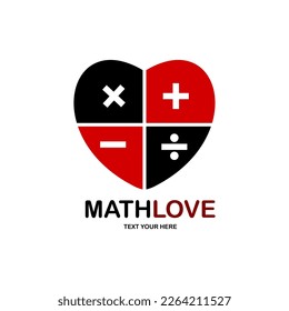 Mathe liebe Vektorlogo-Design. Geeignet für Unternehmen, Bildung und Mathematik-Symbol