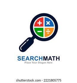 Mathe Lupe Glas Logo Vektordesign. Geeignet für Business-, Web-, Bildungs- und Mathematiksymbol