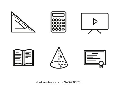 Math Mathematics Icon Set Linear