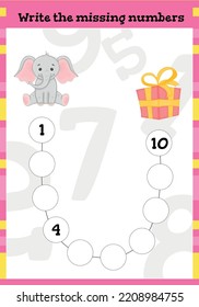 Math Maze Addition Worksheet. Educational Game. Mathematical Puzzle. Vector illustration.