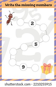 Math Maze Addition Worksheet. Educational Game. Mathematical Puzzle. Vector Illustration.