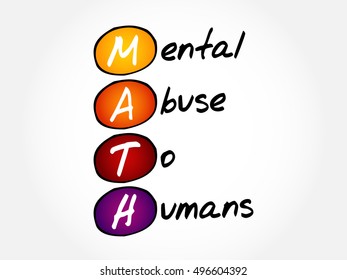 Math Mental Abuse Humans Acronym Concept Stock Vector Royalty Free 496604392