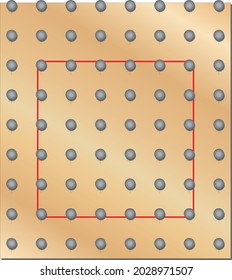 
Math Nail Board With Red Thread