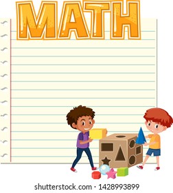 A math note template illustration