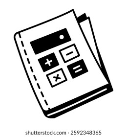 Math notes icon in hand drawn style
