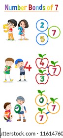 Mathematikzahlenanleihen mit 7 Illustrationen