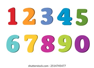 Math number colorful on white background.

