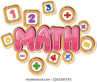 Math and number text banner illustration