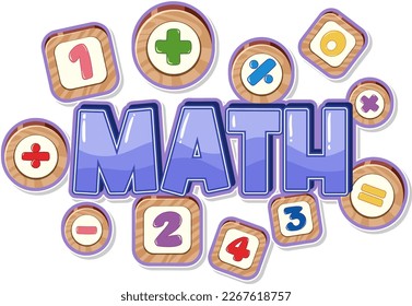 Math and number text banner illustration