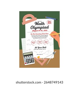 Math Olympiad flyer poster template design