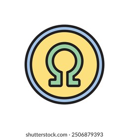 Math Omega Ilustración vectorial de iconos