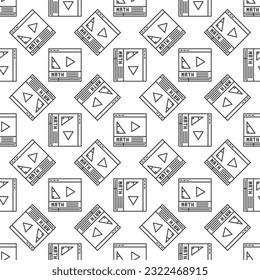 Math Online Video vector online class learning concept seamless pattern in outline style