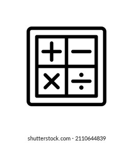 Math Operation Outline Icon. Math Operation Icon