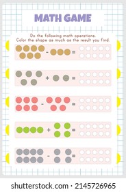 Math operations for kindergarten, preschool and primary school.