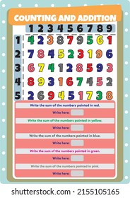 Math operations for kindergarten, preschool and primary school.