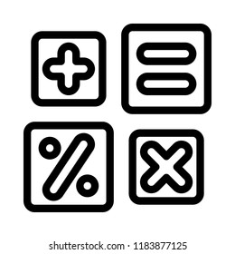 Math Operations Outline Icon Vector