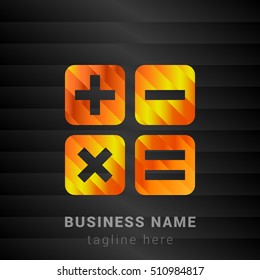 Math Orange, Yellow and Black silk fashion premium icon / Logo