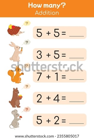 Math page printable for school children, first grade, preschool. Addition, subtraction, useful mathematical games for kindergarten. Teacher resources, homeschooling, pedagogic purposes. Math worksheet