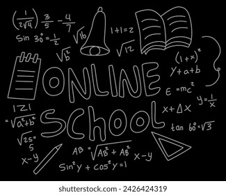Math pattern handwriting background illustration