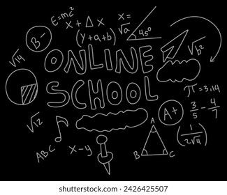 Math pattern handwriting background illustration