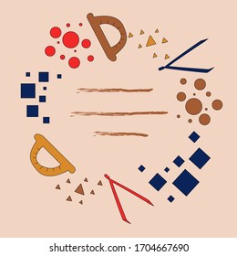 Math patterns. Card. Study materials. Studybook Cartoon illustration with math