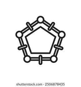 Math Pentagon Outline Icon Vector Illustration