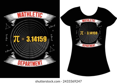Math Pi Day Retro vintage Typography t shirt design. 