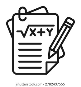Math Practice Icon Line Vector Illustration