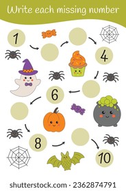 Math printable educational worksheet. Halloween mathematic, how many, counting. Educational games for preschoolers and kindergarten. Learning mathematic pages, teacher resources.