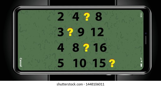 A math problem for children and adults. Intellectual game. Rebus. Vector.